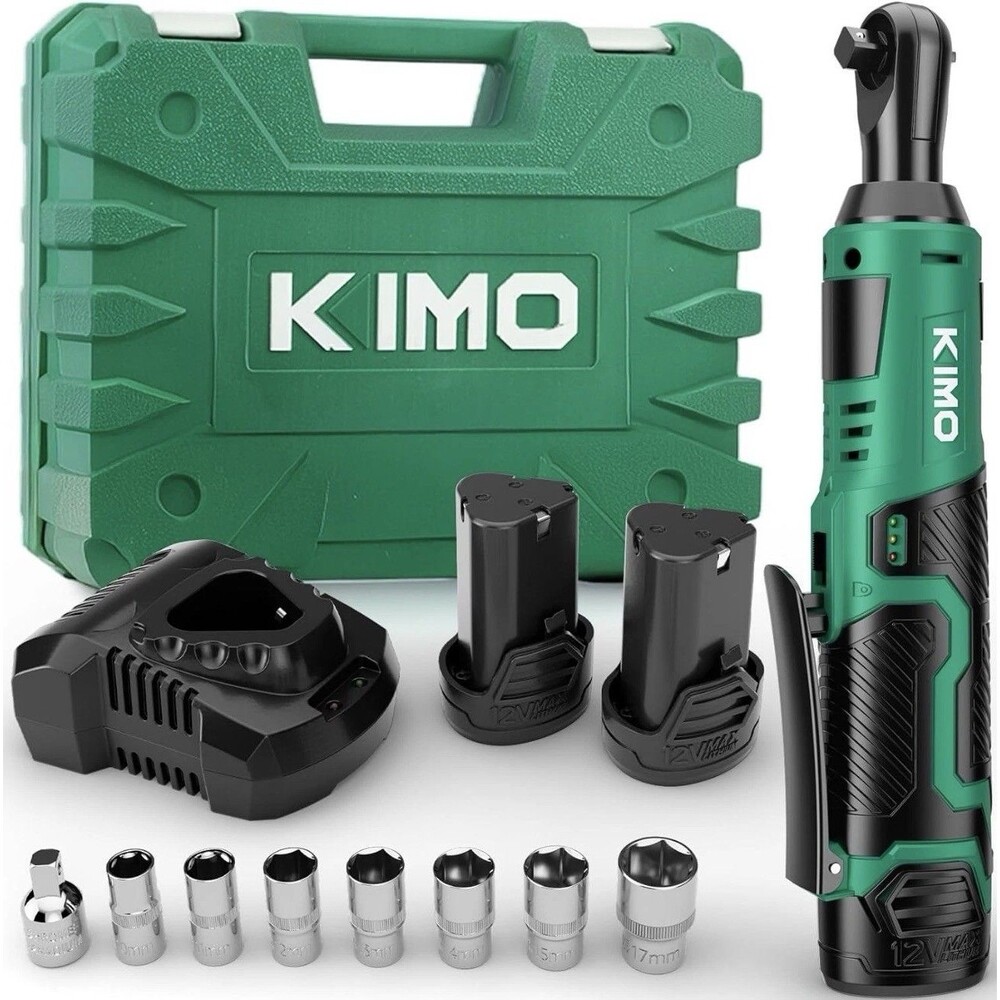 KIMO 12V Max 3/8" Electric Cordless Ratchet Wrench Kit